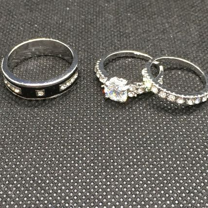 Rings Set His and Her Ring Band 3 pc Wedding Engagement Set #43 USA Seller