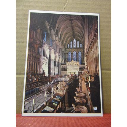 ELY CATHEDRAL, Choir Stalls unused vintage postcard by Walter Scott =