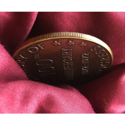 1972 Dewitt County Bank Clinton Illinois Bank 100th Anniversary Bronze Token