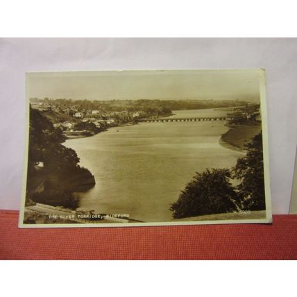RIVER TORRIDGE, BIDEFORD, DEVON used postcard RP 1957 postmark? =