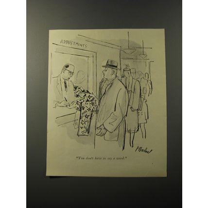 1953 Cartoon by Perry Barlow - You don't have to say a word