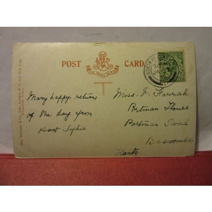 AT WATERSMELT, LYNMOUTH, DEVON used antique postcard by Ettlinger 1912 pm =