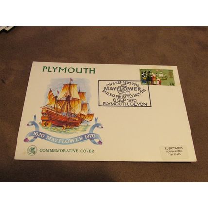 Wessex 1970 GB Event Cover - Mayflower Sailing anniversary - Pilgrims