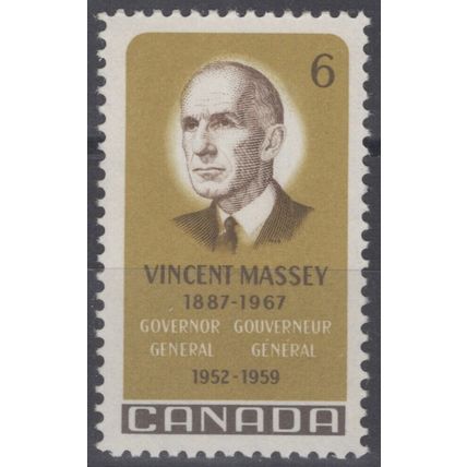 ZAYIX Canada 491 MNH Vincent Massey Governor General Politician 121022S89