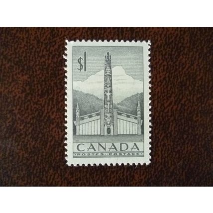 Canada 1953 $1 Pacific Coast Indian House Totem Pole mint postage stamp SG446