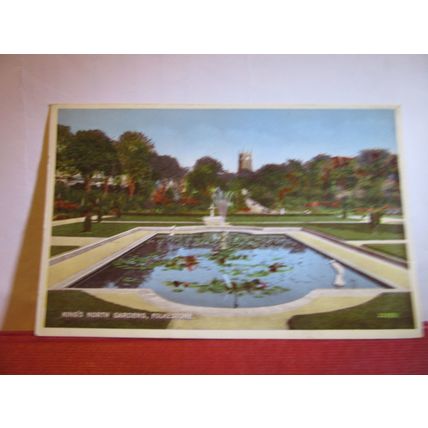 KINGSNORTH GARDENS, FOLKESTONE KENT used vintage postcard by Valentine 1950s =