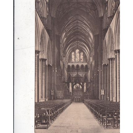 Salisbury Cathedral interior Wiltshire Postcard posted 1920 VGC
