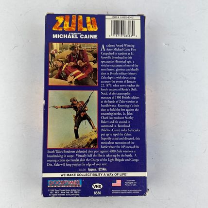 ZULU VHS Video Tape Michael Caine, Stanley Baker, Jack Hawkins