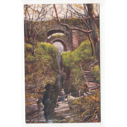 Devil's Bridge Aberystwyth Tucks Oilette Art Postcard 6211