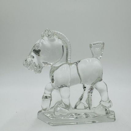 Heisey Art Glass Oscar Plug Horse Clear Figurine 4in