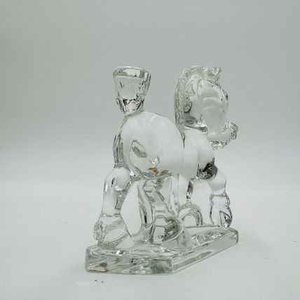 Heisey Art Glass Oscar Plug Horse Clear Figurine 4in
