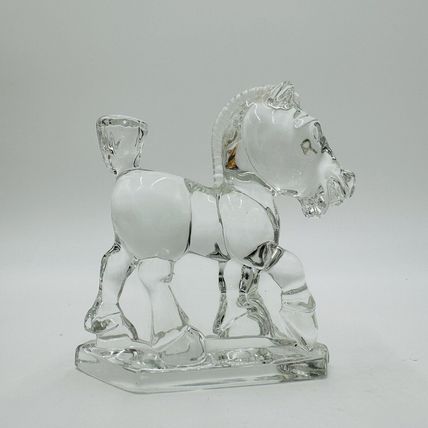 Heisey Art Glass Oscar Plug Horse Clear Figurine 4in