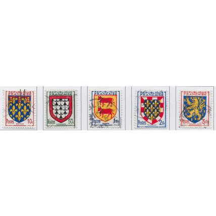 FRANCE 1951 USED COAT OF ARMS SET TOURAINE COMTE BEARN LIMOUSIN ARTOIS HERALDRY