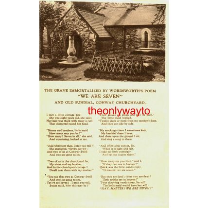 Conway Churchyard, Wordsworth Poem, 'We Are Seven', Wales, Frith Postcard