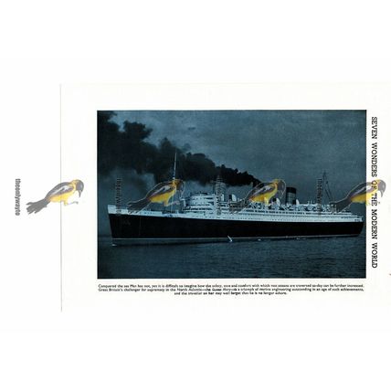 Queen Mary, Atlantic Challenger, Book Illustration (Print), 1935