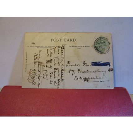 GRITTLETON CHURCH, CHIPPENHAM WILTS used antique postcard by Houlston 1907 pm =