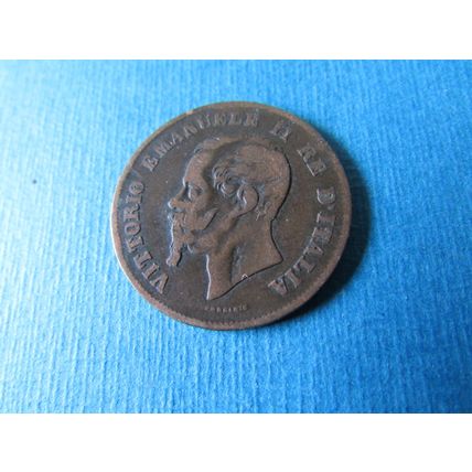 1861 ITALY FIVE CENTESIMI M MINT MARK FREE POST (zzz)