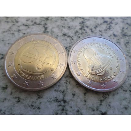 Slovakia - 2 different commemorative 2 euro coins, dated 2009