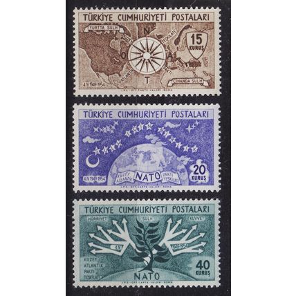 TÜRKEI TURKEY [1954] MiNr 1388-90 ( **/mnh ) NATO
