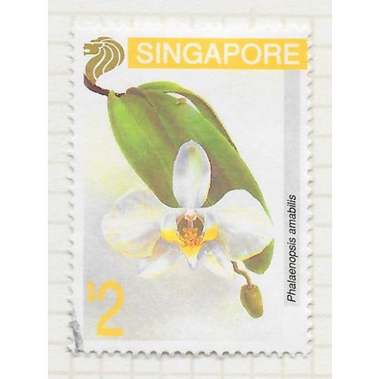 SINGAPORE 1993 STAMP EXHIBITION 95 ORCHIDS Phalaenopsis amabilis $2 USED