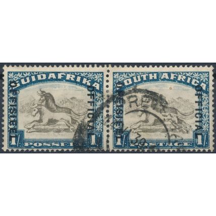 Official: 1s wmk Upright - South Africa 1936 - F H - SG O17bw