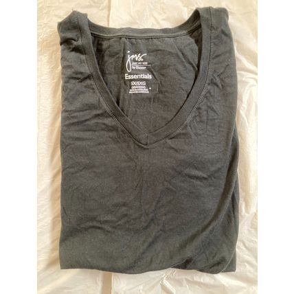 (1) Just My Size Woman's 5X (30W/32W) Soft V Neck T-Shirt 100% Cotton Black New