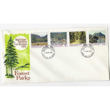 NEW ZEALAND 1975 FOREST PARK SCENES SET OF 4 OFFICIAL FIRST DAY COVER