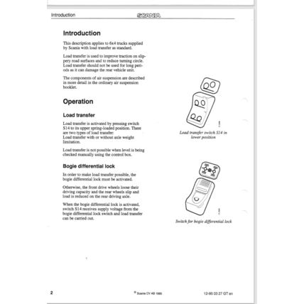 Scania Trucks 6x4 Air Suspension Description Service Manual 95 12950327GTEN PDF