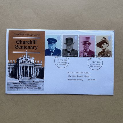 WINSTON CHURCHILL CENTENARY Stamps FDC First Day Cover 1974 - v cheap