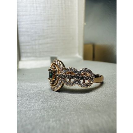 Ring Bomb Party Sz11 RBP Radiant Gem W/Surrounding Accents & Yellow Gold P Band