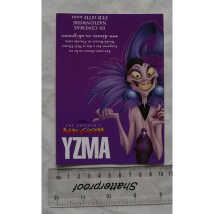 2001 postcard advertising The Emporor's New Groove YZMA