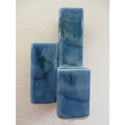 Cornish Lamorna Pottery desk tidy, blue colourway