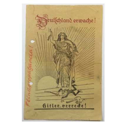 WW2 Russian/Soviet Air Drop Leaflet Illustrated by Boris Efimov. - Code 1627.