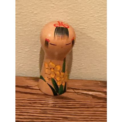 Vintage Hand Painted Unique Wooden Authentic Collectible Doll from Japan