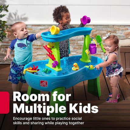 Step2 Rain Showers Splash Pond Toddler Water Table, Kids Water and Sand Activity