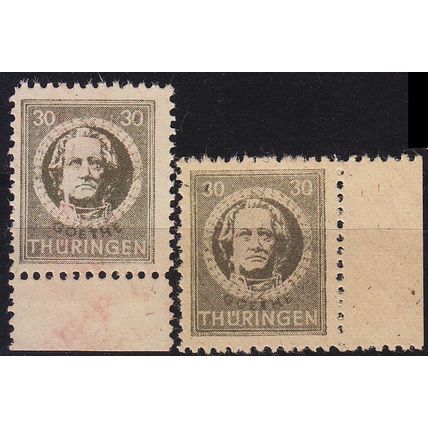GERMANY Alliiert SBZ [Thüringen] MiNr 0099 AY ( **/mnh ) [01] 2 Papiersorten