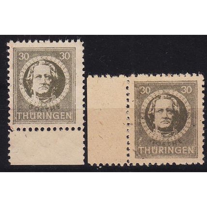 GERMANY Alliiert SBZ [Thüringen] MiNr 0099 AY ( **/mnh ) [02] 2 Papiersorten