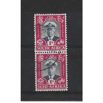 SouthAfrica.SG111 1d King George VI Pair.Fine Used.Aug25a