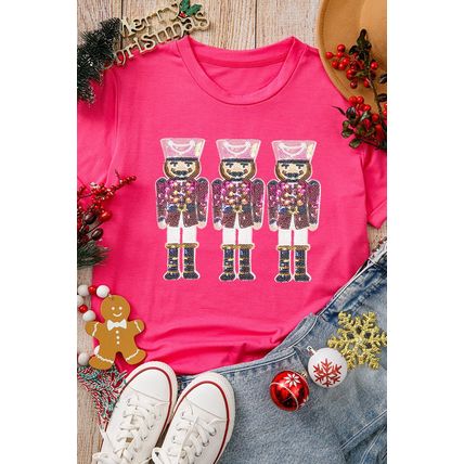 Rose Red Nutcracker Graphic Christmas Holiday T Shirt