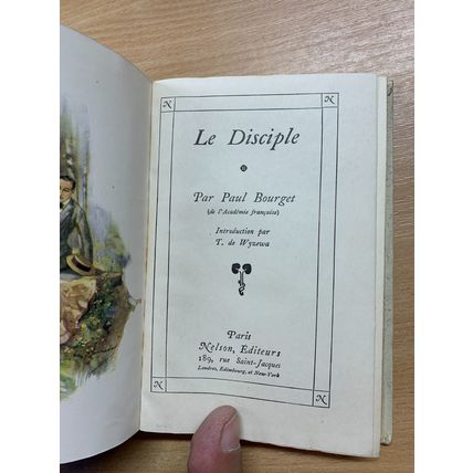 c1917 PAUL BOURGET "LE DISCIPLE" FRENCH FICTION ANTIQUE NELSON HB BOOK (P3)