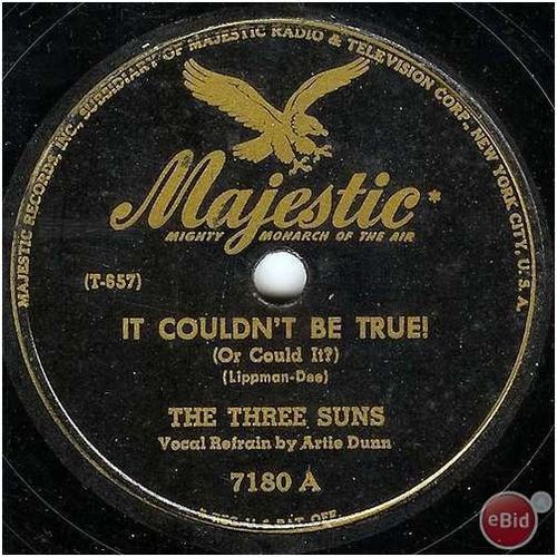 Majestic 78 #7180 - The Three Suns - "Everybody Loves My Baby"