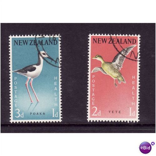 NEW ZEALAND 1959 GREY TEAL AND STILT SG 776/777 SET 2 VALS FINE USED