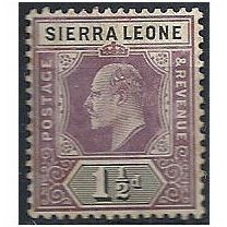 Sierra Leone 1908 SG88 1 1/2d Dull Purple & Black Mounted Mint ..