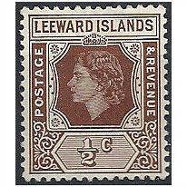 Leeward Islands 1954 SG126 1/2c Brown Mounted Mint...