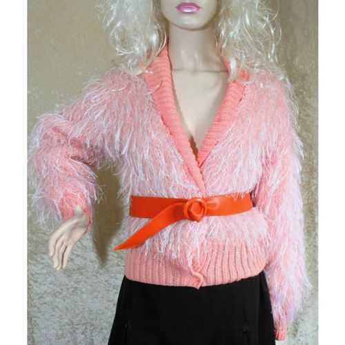 Vintage 1980 Hand Made Knitted Mohair Cardigan Size 10 New Womens