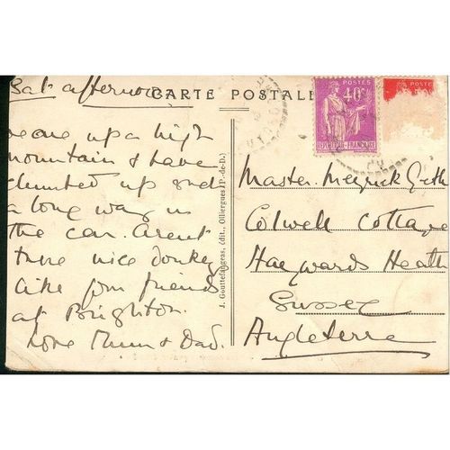 Vintage France Postcard - Nous sommes quatre anes (We are four donkeys)
