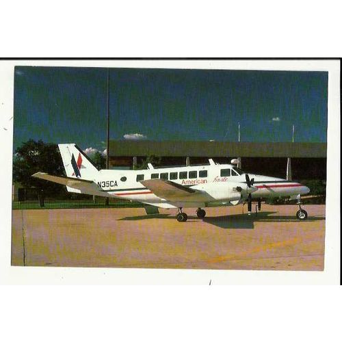 Aviation AMERICAN EAGLE BEECH 99 Postcard by Mary Jayne (MJ595)