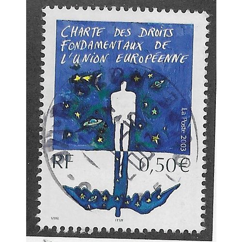 FRA 2003 50c 'HUMAN RIGHTS CHARTER' FINE USED (EBID56-046)