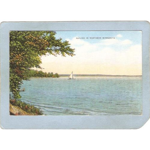 MN GEN Postcard Sailng In Northern MInnesota state_box5~8