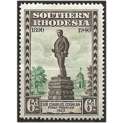 Southern Rhodesia 1940 SG59 6d Chocolate & Green Mounted Mint .. ..